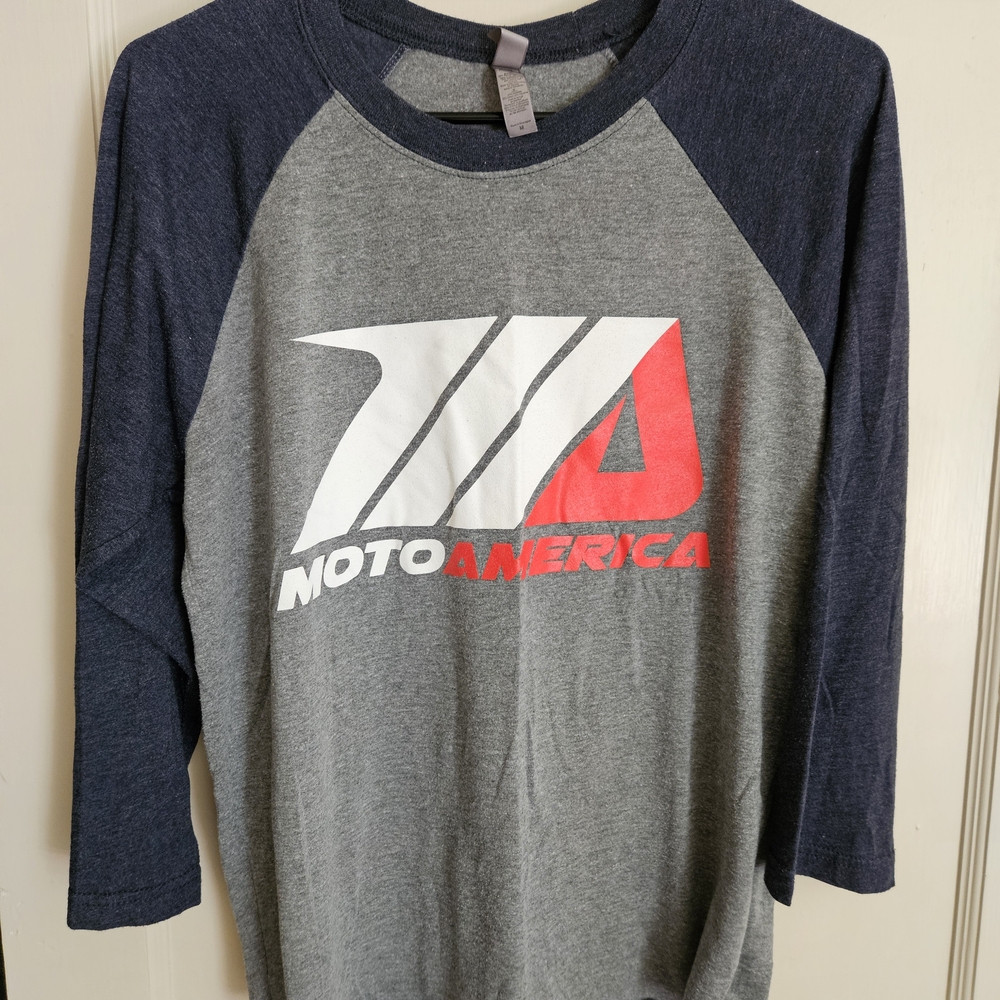 Next Level Apparel Gray and Navy Shirt